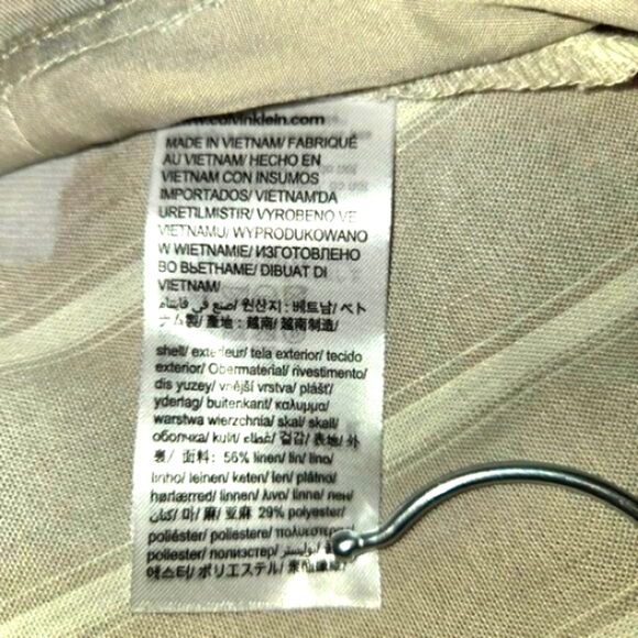 Calvin Klein Women's Light Striped Linen Blazer Size 2 beige and white - Picture 3 of 10